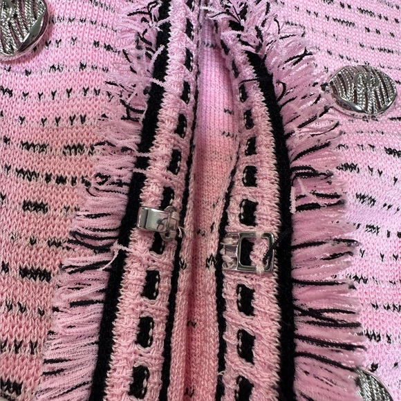 Ming Wang Lapel Collar
Jacket - Eyelash Trim Knit, Perfect Pink in Size S - Picture 15 of 16